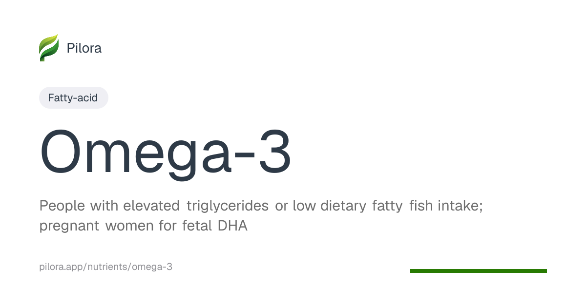 Omega-3: Benefits, Dosage, Timing & Evidence | Pilora